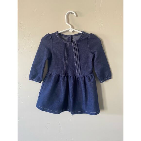 6-12m Girls Soft Denim Dress - Picture 1 of 1